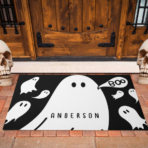 Whimsical Ghosts Custom Name  Doormat
