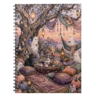 Whimsical Ghosts Tea Party Autumn Whimsigoth Art Notebook