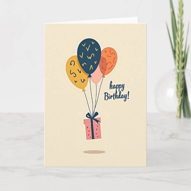 Whimsical Gift Balloon Card (Front)