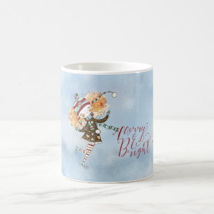 Whimsical Ginger Hair Ice Skater Holiday Coffee Mug