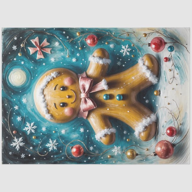 Whimsical Gingerbread Dreamscape Christmas  Tissue Paper (Front)