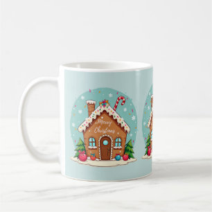 Whimsical Gingerbread House Christmas Scene Coffee Mug