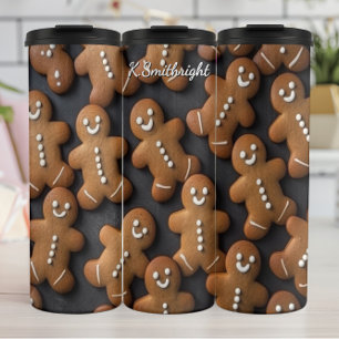 Whimsical Gingerbread Men Array Thermal Tumbler