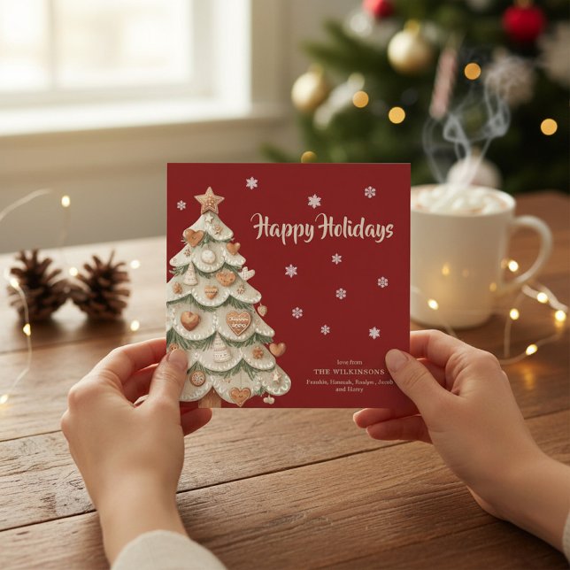 Whimsical Gingerbread Tree Holiday Greeting Card (Creator Uploaded)