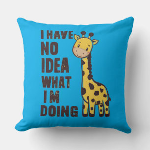 Whimsical Giraffe Pattern Pillow Abstract Animal