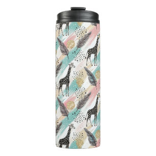 Whimsical Giraffe Polka Dot Pattern – Pastel Thermal Tumbler