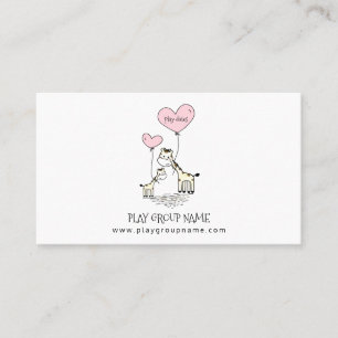 Whimsical Giraffes Custom Mum & Kid's Play Group Calling Card
