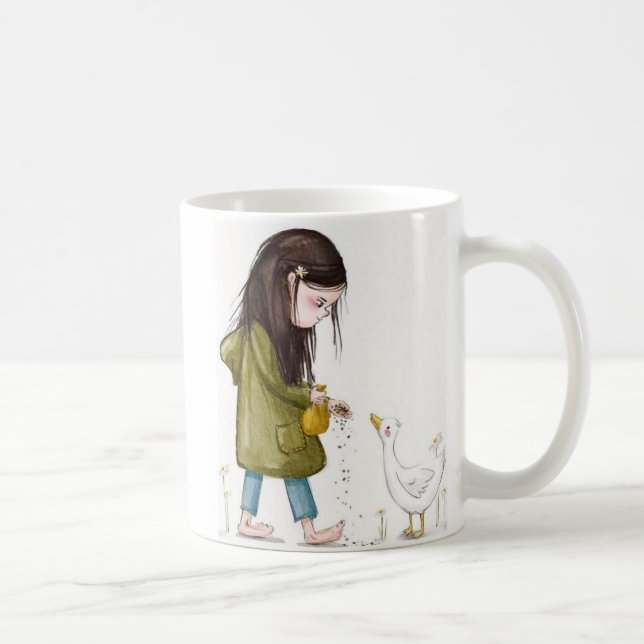 Whimsical Girl and Duck Mug – Kind Ones Whimsical (Right)