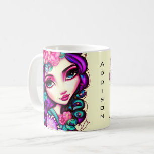 Whimsical Girl Artistic Coffee Mug
