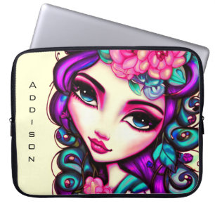 Whimsical Girl Artistic Laptop Sleeve