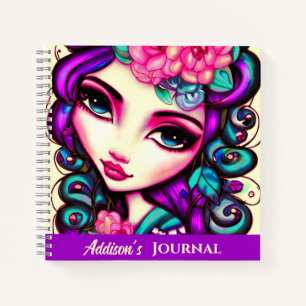 Whimsical Girl Artistic Notebook