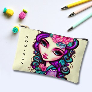 Whimsical Girl Artistic Small Accessory Pouch
