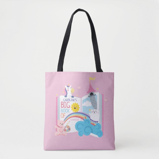 Whimsical Girl Book Tote (Front)