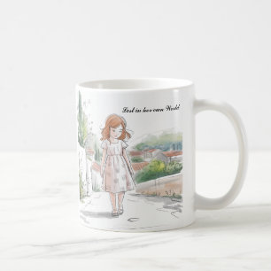 Whimsical Girl in Nature - Peaceful Moment Mug
