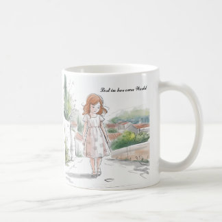 Whimsical Girl in Nature - Peaceful Moment Mug