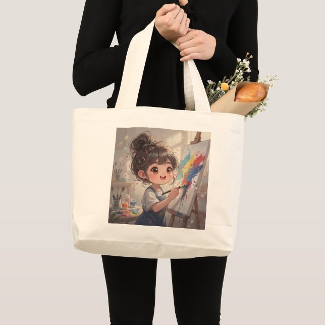 Whimsical Girl Tote Bag (Front (Product))