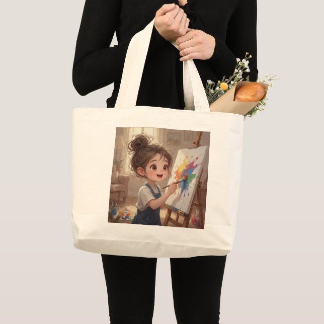 Whimsical Girl Tote Bag (Front (Product))