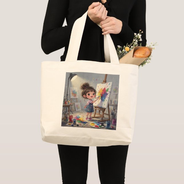 Whimsical Girl Tote Bag (Front (Product))