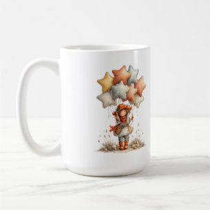 Whimsical Girl with Balloons Cottagecore Fantasy Coffee Mug