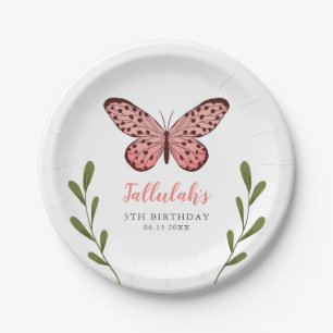 Whimsical Girls Butterfly Birthday Party Paper Plate