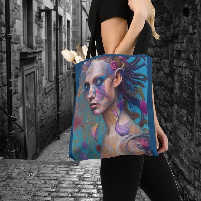 Whimsical Girls Face Nymph Fairy Witch Magical Tot Tote Bag (Creator Uploaded)