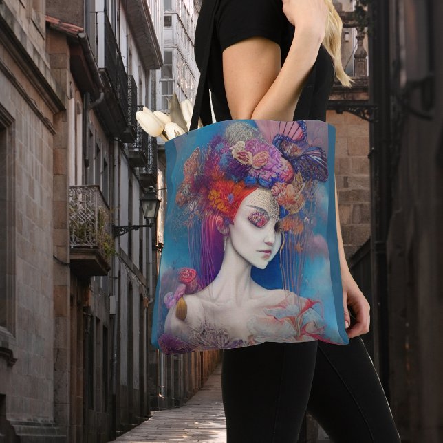 Whimsical Girls Face Nymph Fairy Witch Magical Tot Tote Bag (Creator Uploaded)