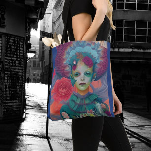 Whimsical Girls Face Nymph Fairy Witch Magical Tote Bag