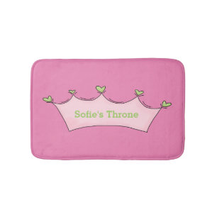 Whimsical Girly Crown Custom Toilet Mat