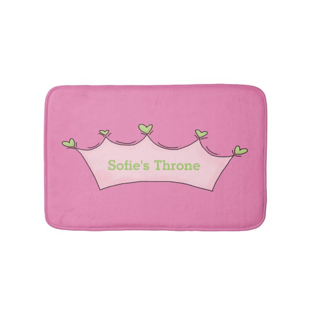 Whimsical Girly Crown Custom Toilet Mat (Front)