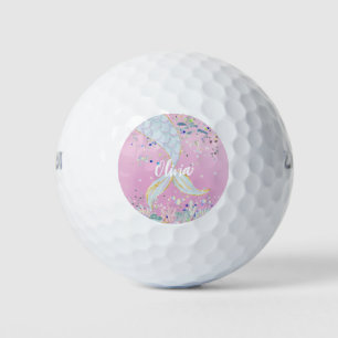 Whimsical Glitter Mermaid Beachy Under the Sea  Golf Balls