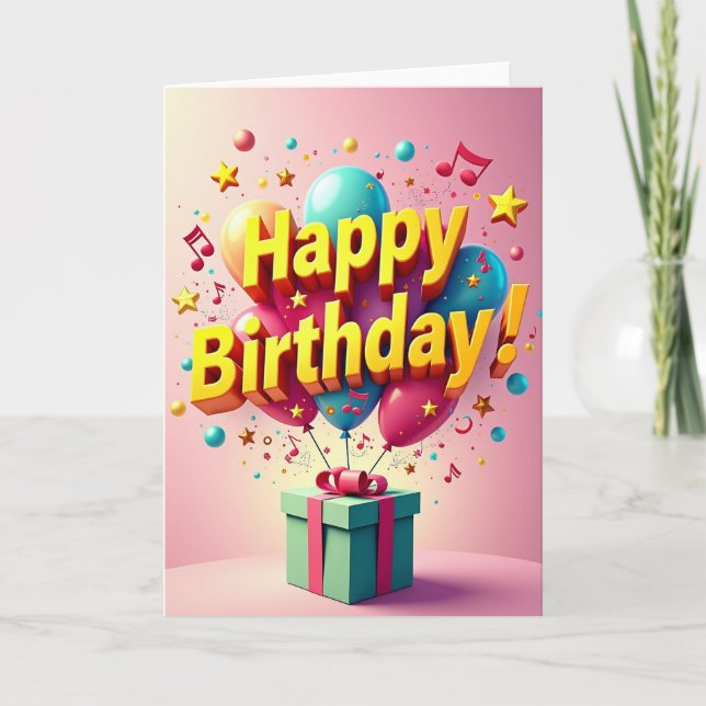 Whimsical Glow Birthday Card (Front)