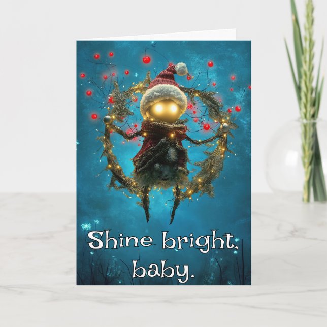 *~* Whimsical Glow Funny 27 Magical Christmas AP97 Thank You Card (Front)
