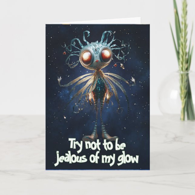 *~* Whimsical Glow Funny Magical 20 Christmas AP97 Thank You Card (Front)