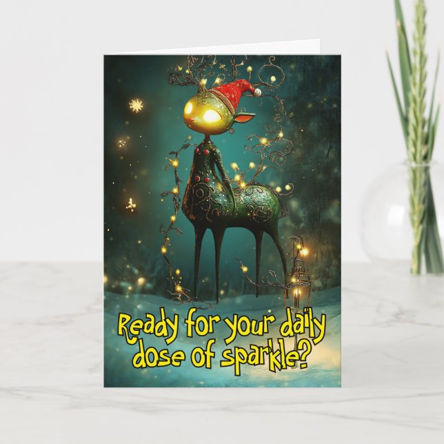 *~* Whimsical Glow Funny Magical 34 Christmas AP97 Thank You Card (Front)