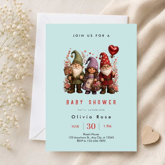 Whimsical Gnome Baby Shower Invitation (Creator Uploaded)