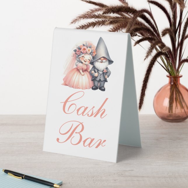 Whimsical Gnome Cash Bar Rustic Wedding Orange (In SItu (Table))