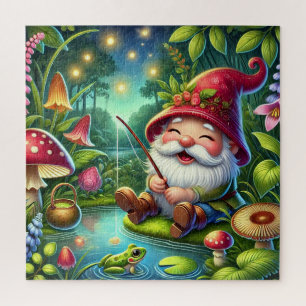 Whimsical Gnome Fishing by A Magical Forest Jigsaw Puzzle