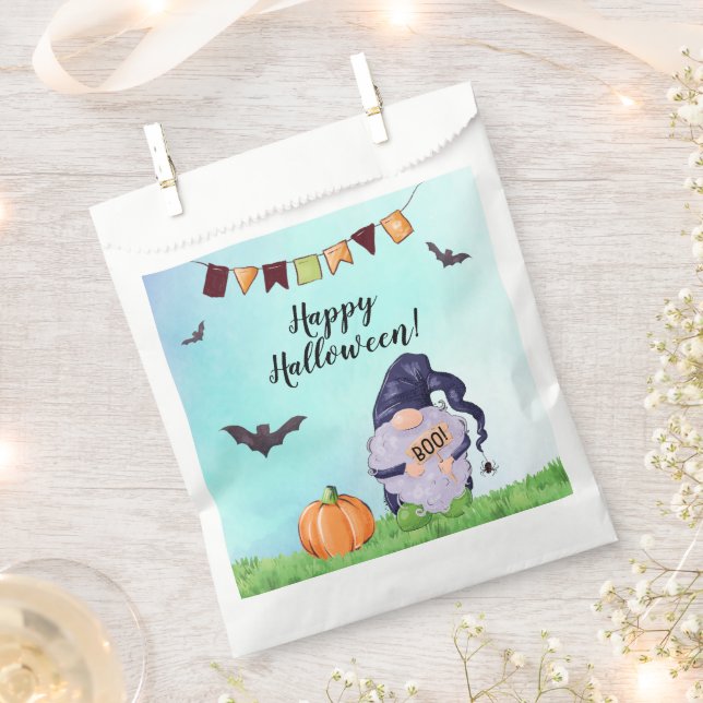 Whimsical Gnome Happy Halloween Favour Bags (Clipped)