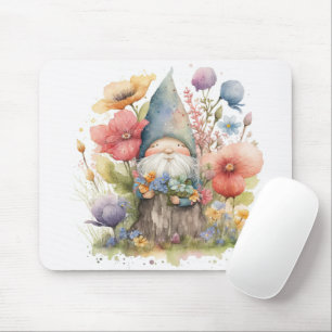Whimsical Gnome In Garden Mouse Mat
