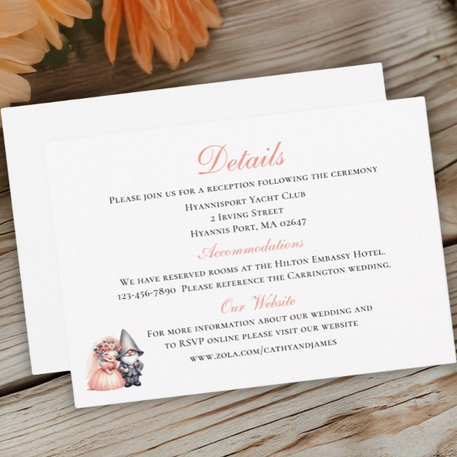 Whimsical Gnome Woodland Garden Wedding Details   Enclosure Card (Creator Uploaded)