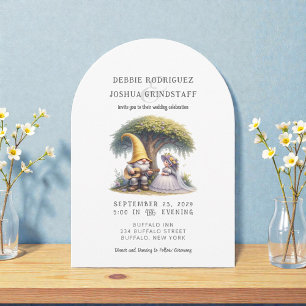 Whimsical Gnomes Fun Wedding Invitation 