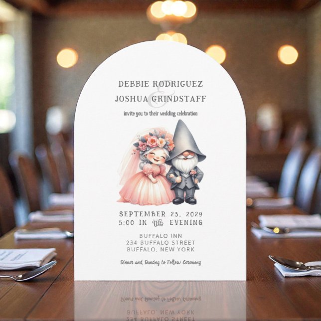 Whimsical Gnomes Fun Wedding Invitation  (Creator Uploaded)