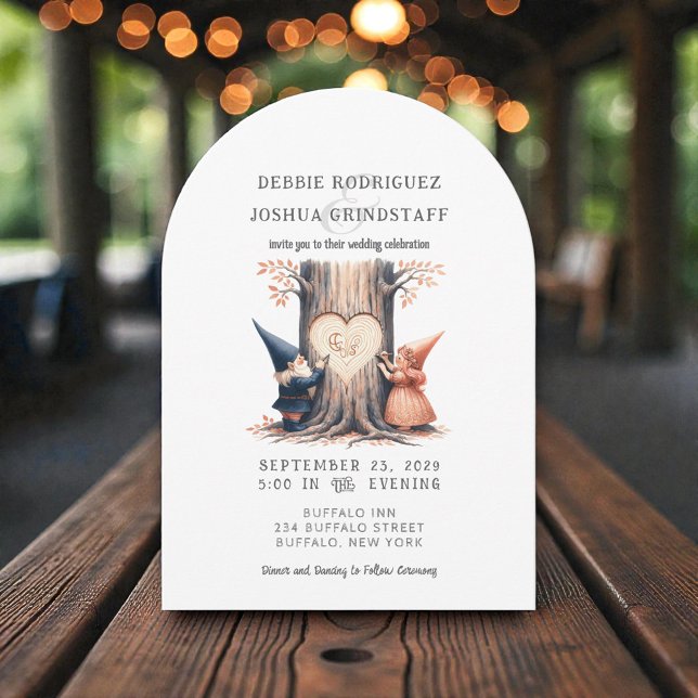 Whimsical Gnomes Fun Wedding Invitation  (Creator Uploaded)