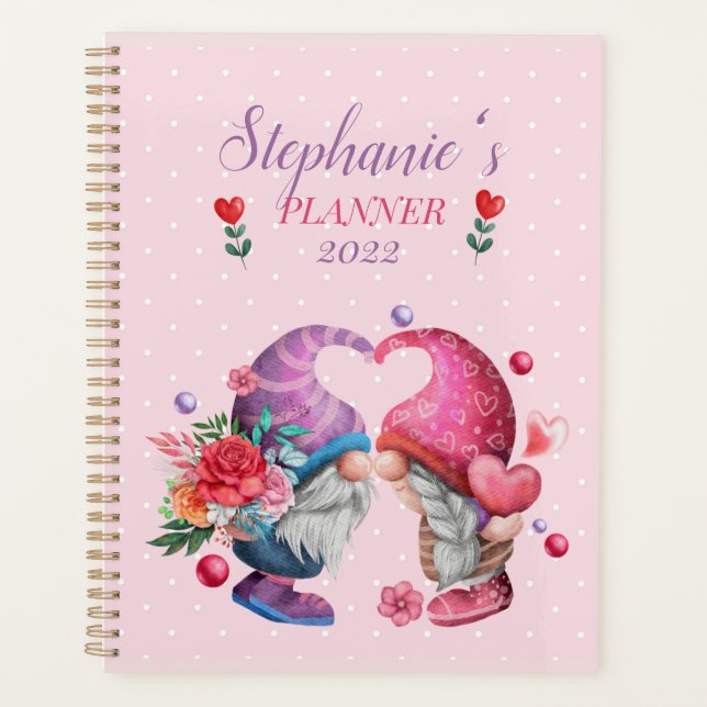 Whimsical Gnomes in Love Personalised  Planner (Front)