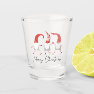 Whimsical Gnomes Merry Christmas Shot Glass