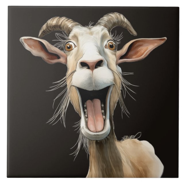 Whimsical goat tile (Front)