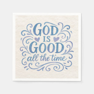 Whimsical God is Good Typography Napkin