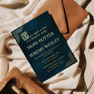 Whimsical Gold Emerald Storybook Fairy Tale Castle