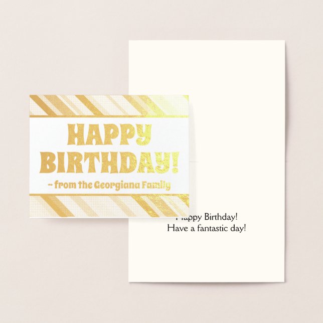 Whimsical Gold Foil "HAPPY BIRTHDAY!" Card (Display)