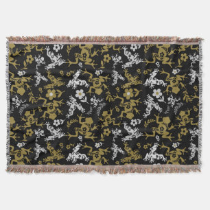 Whimsical Gold Frogs & Pond Life – Cute Woodland Throw Blanket